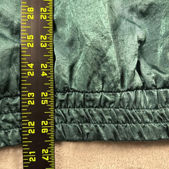 VTG 90's Lavon Shiny Emerald Green Velvet Floral Accents Women’s Jacket  XL - Picture 5 of 6